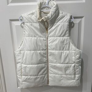 J. Crew Cream/White Puffer Vest